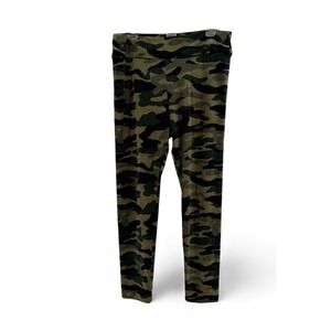 Women's Straight Legged Camo Design Ankle‎ Length Velour Fashion Leggings XXL